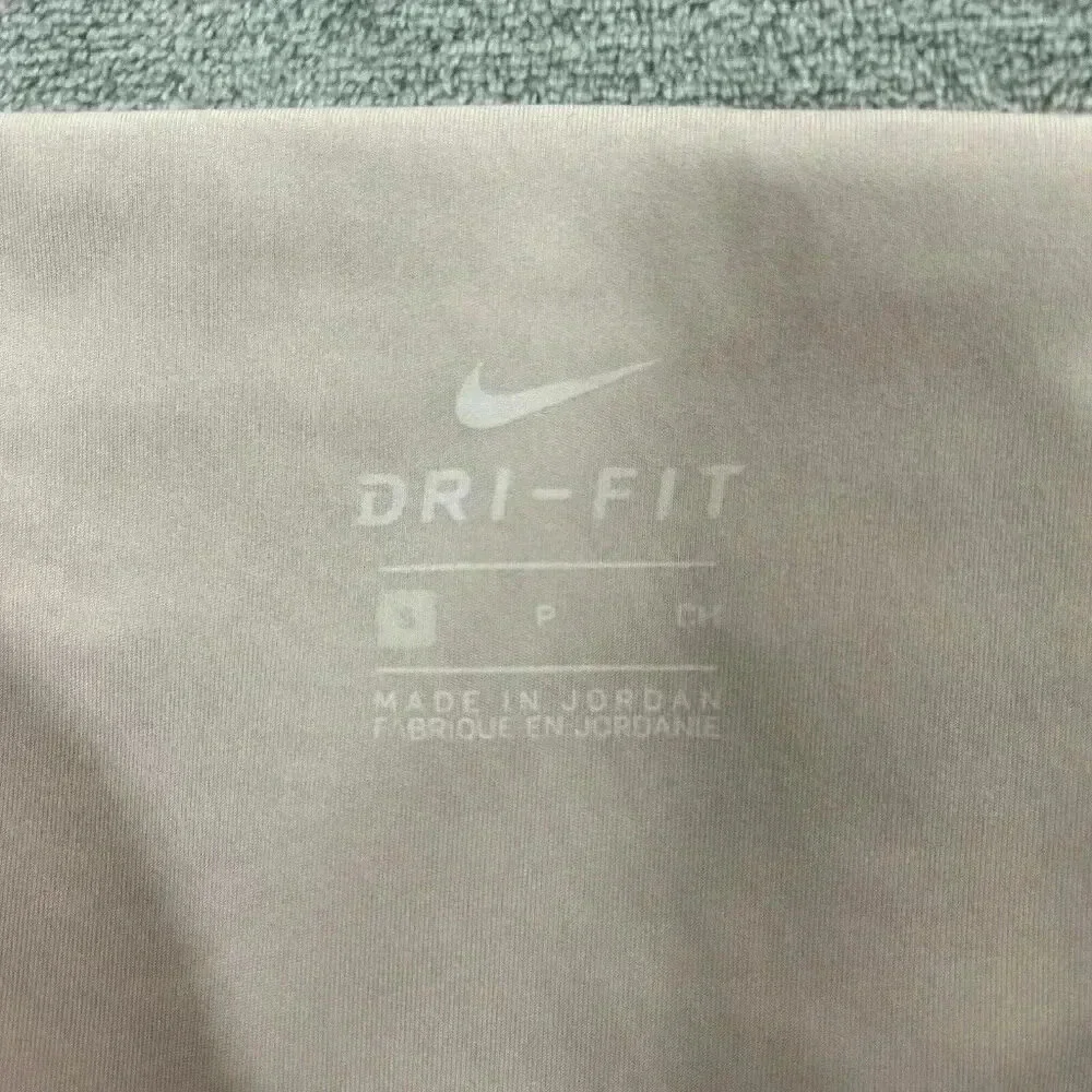 Nike Leggings Women's Small Yoga Velour Trim 7/8 High Rise Pink Mauve Athleisure - Picture 7 of 12